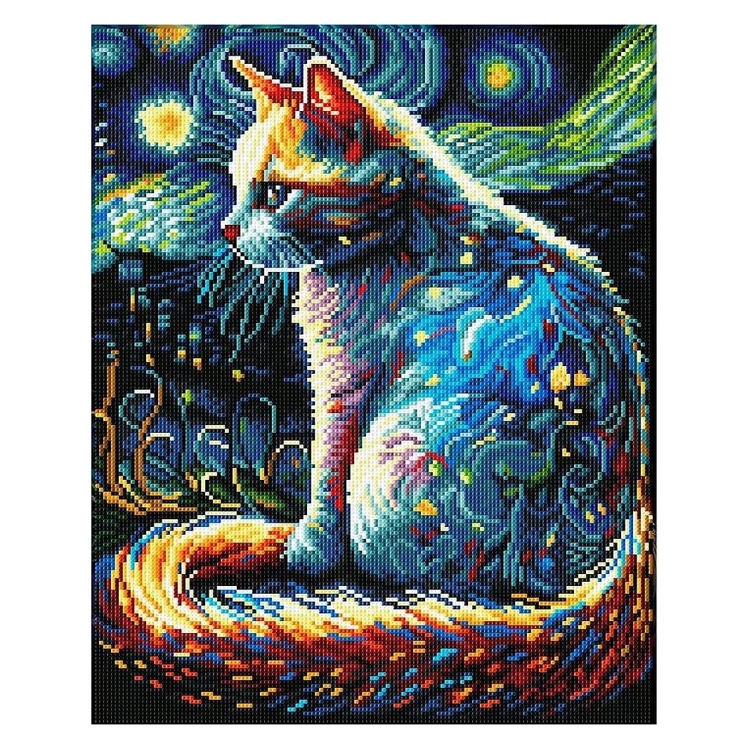 Diamond Dotz Diamond Painting Katze bei Nacht (DD11035)