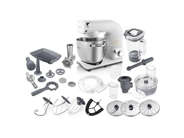 ETA Gratus EVO Max Küchenmaschine I Vollmetall I 5.5 Liter Schüssel I 1500 Watt I Knetmaschine I Rührmaschine I Zubehör Paket inkl. Fleischwolf