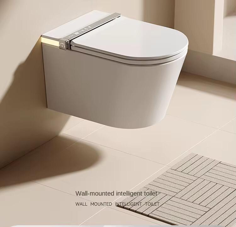 Japanische wandhängende Smart-Toilette, weiß (kein Spülkasten erforderlich)