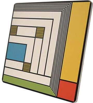 Thirstystone "Frank Lloyd Wright's Rug-Yellow Design on 8"" Square Stone Trivet"