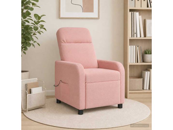 vidaXL Massage Relaxsessel Rosa Bouclé