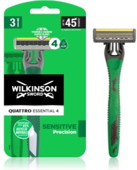 Wilkinson Sword Quattro Essential 4 Sensitive Precision lâmina descartável 3 un.. Quattro Essential 4 Sensitive Precision