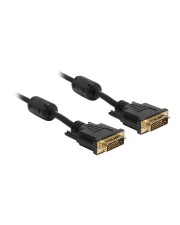 Delock DVI-Kabel Digital DVI, 24-polig 3 m Schwarz Flügelschrauben (83191)