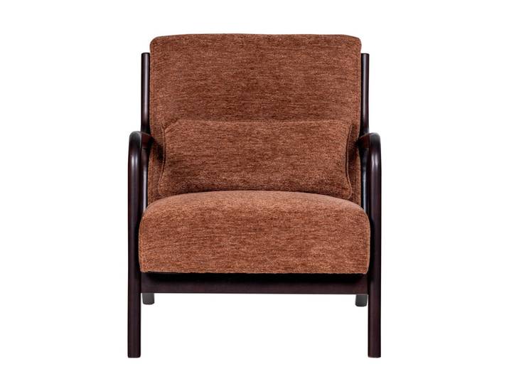 Sessel MARK Textil/Holz massiv 75 x 67 x 82 cm Rostbraun