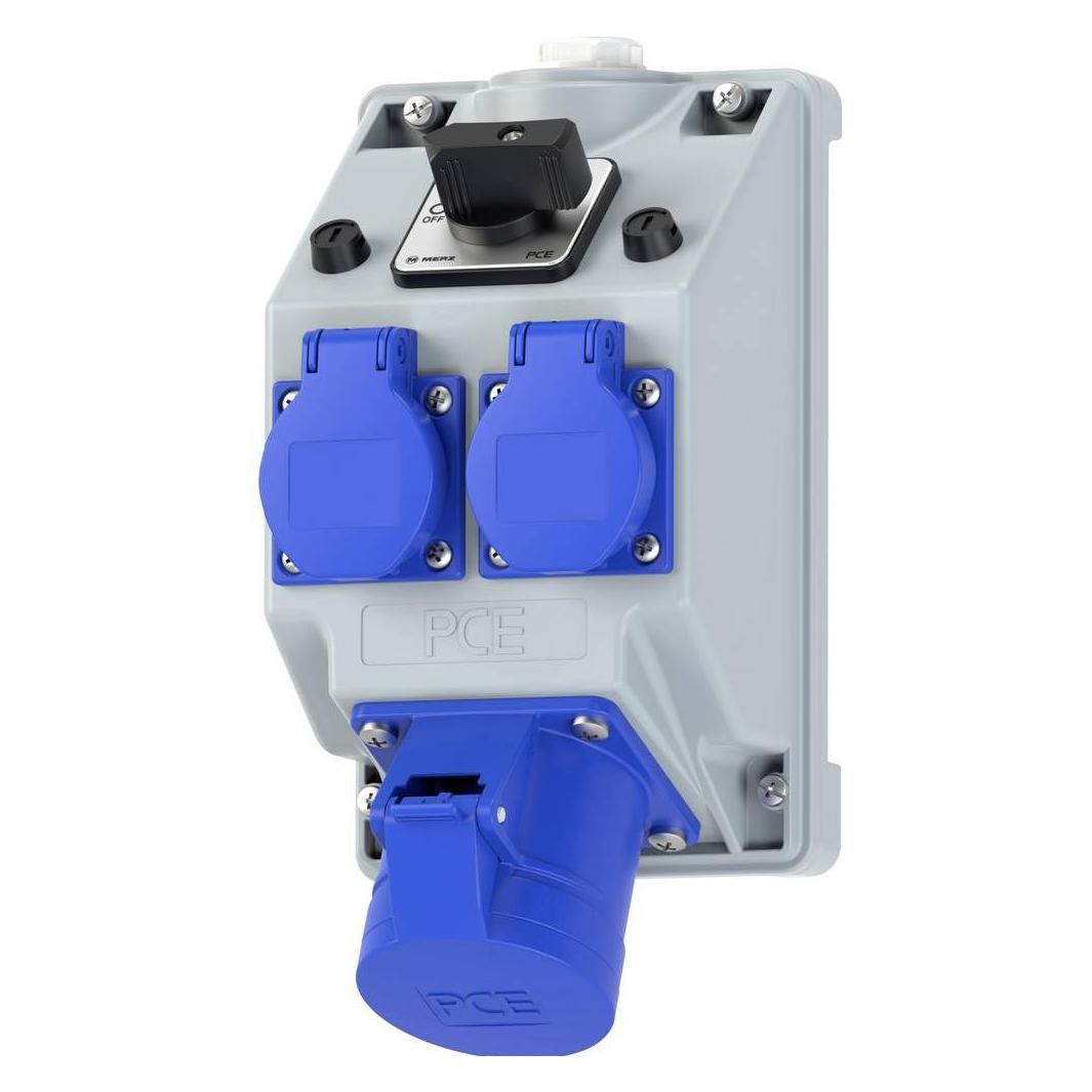 PCE PC Electric 160823521 Steckdosen-Verteiler Grau, Blau (2x, CEE 32/3) (160823521)