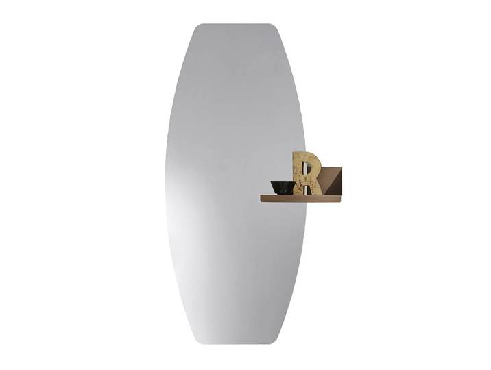 MEME DESIGN miroir murale avec 1 étagère CACTUS BOTTE COMPLETO (Étagères à droite, couleurs privées - verre et métal)
