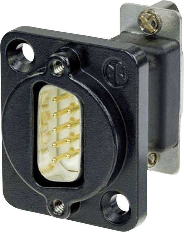 Neutrik NADB9MF-B VGA-kabeladapter, zwart - roestvrij staal