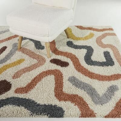 Balta Rugs Duret Abstract Lines Contemporary Shag Area Rug