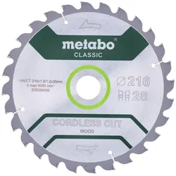 Metabo Sägeblatt cordless cut wood - classic WZ 5° / - Karton - 628284000