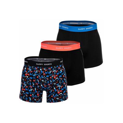 Boxershorts HAPPY SHORTS "Boxershort 3er Pack", Damen, Gr. XL, bunt (neon colour splashes), Obermaterial: 95% Baumwolle CO. 5% Elasthan EL., Unterhosen