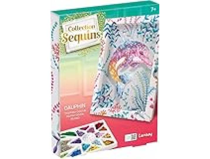 Lansay - Collection Sequins Dauphin - Kit Créatif Tableau - Dès 7 Ans