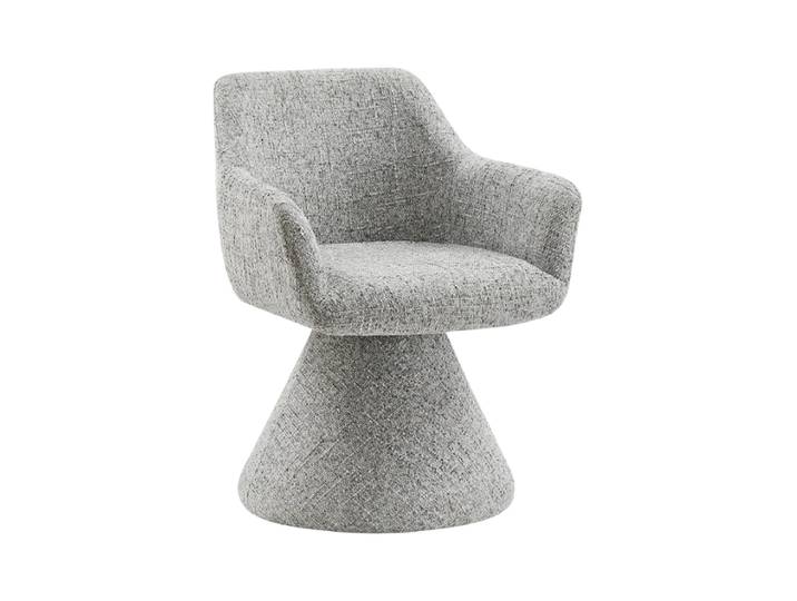 Drehbarer Design Stuhl „Ambiendo“ Chenille Grau Invicta Interiors