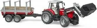 Bruder Massey Ferguson + Frontlader - Holztransporthänger