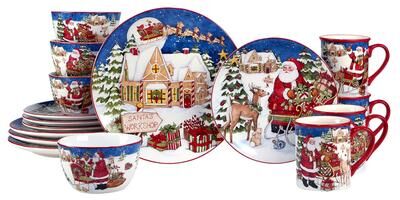 Certified International Santa's Workshop 16 Pc. Dinnerware Set, Service for 4