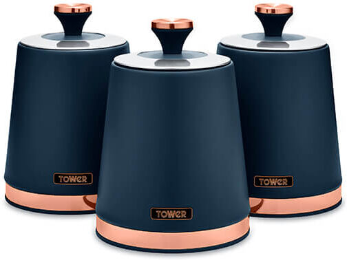 Tower Cavaletto Set of 3 Canisters Midnight Blue