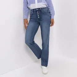 DINE 'N' DANCE Jeanshose Lambada 5-Pocket Style Knopfleiste gerades Bein