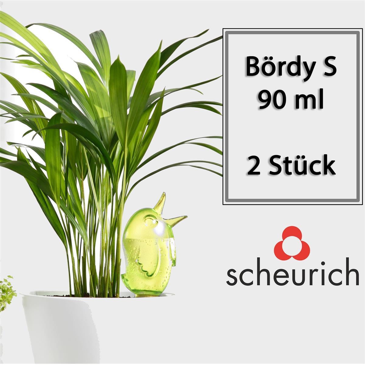 Scheurich waterreservoir Bördy S, 2 stuks, groen, 90 ml vulhoeveelheid, terracotta waterreservoir voor planten en bloemen