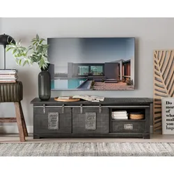 3S Frankenmöbel »Cosma« Massivholz TV Board IV grau