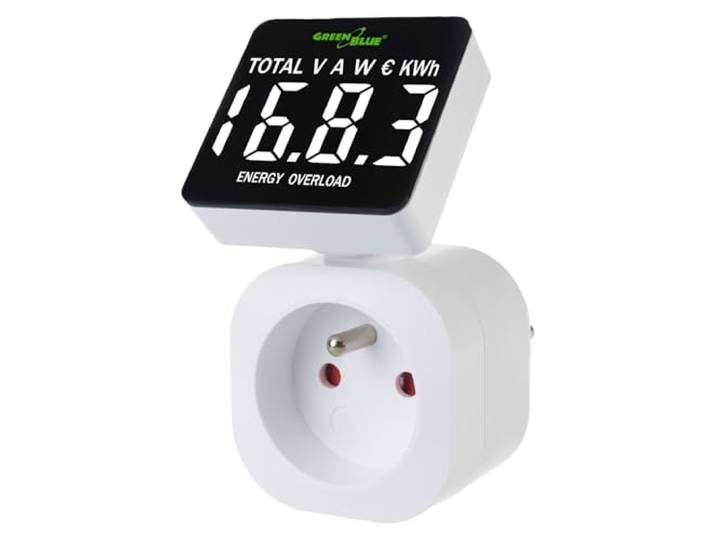 Green Blue Elektriciteitsmeter Energiekostenmeter (Franse stekker E)