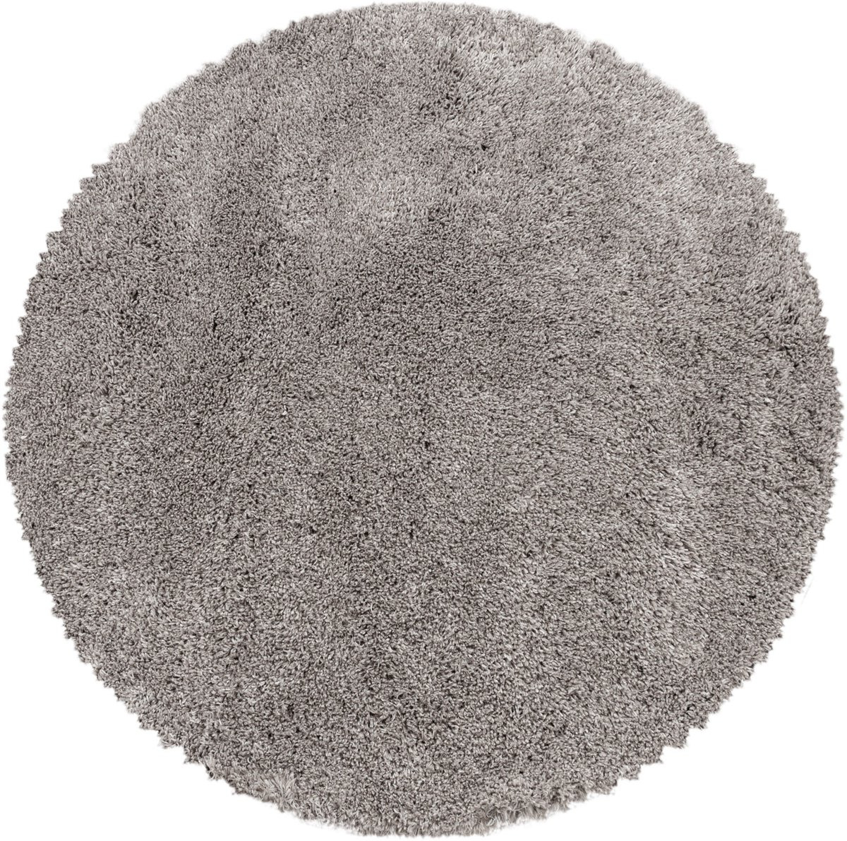 Extra hoogpolig shaggy vloerkleed Fluffy - Rond - Beige - Diameter: 120 cm