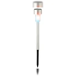 Lumineo LED Solar Außenleuchte 24cm Edelstahl Farbwechsel Gartenlicht Gartenleuchte Gartenlampe Solarlampe Gartenbeleuchtung Wegeleuchte Außen Garten