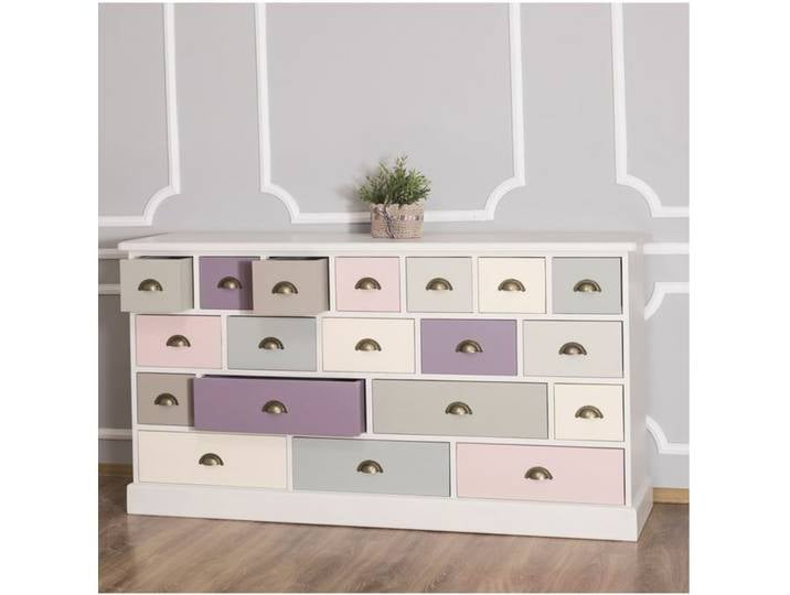 Große Vintage Apothekerkommode Rosa im Landhausstil