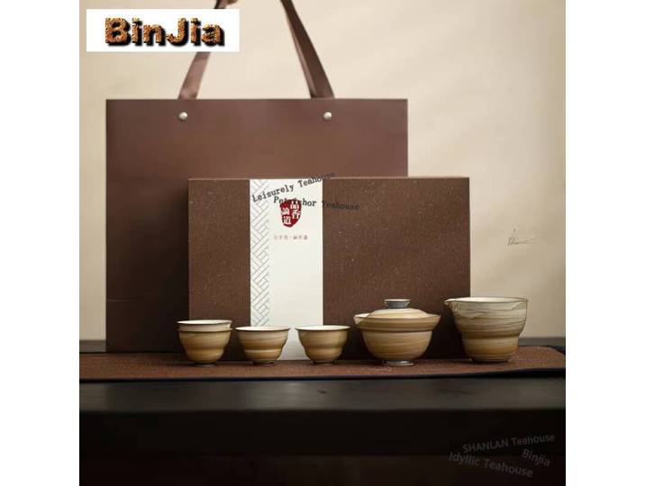 Service à thé japonais en poudre de vent silencieux Yin, machine complète de cérémonie esthétique, théière et tasse, articles pour boissons, fournitures artisanales pour cérémonie du thé