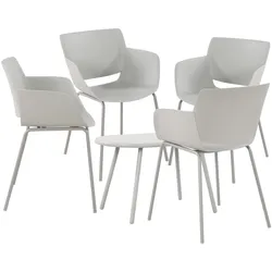 CLP Sitzgruppe Velvena I Outdoor-Set aus Tisch Velva und Stühlen Alpena I wetterfest und UV-beständig I Gartenmöbel