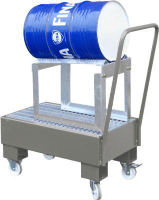 Auffangwanne, Typ AW60-1 SRF, fahrbar, grau RAL7005