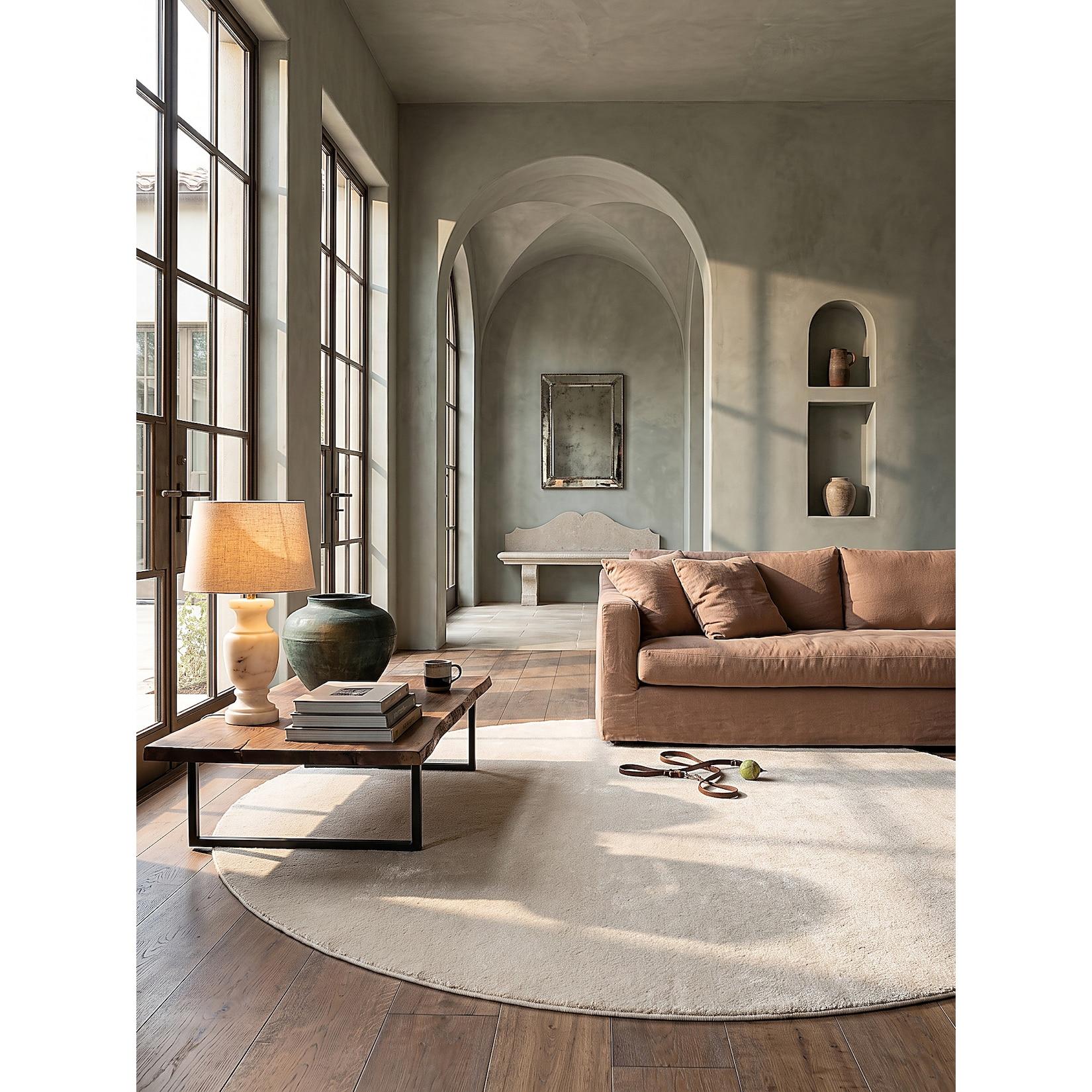 Teppich Antirutsch Beige 120x120 cm - ALDAN Kadima Design