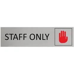 CombiCraft Aluminium Türschild Staff Only 165x45mm mit 3M-Tape zur Befestigung, einfache Kennzeichnung von Räumen und Bereichen