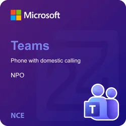 Microsoft Teams Phone with domestic calling (country zone 1 - UK/Canada) - NPO (NCE)