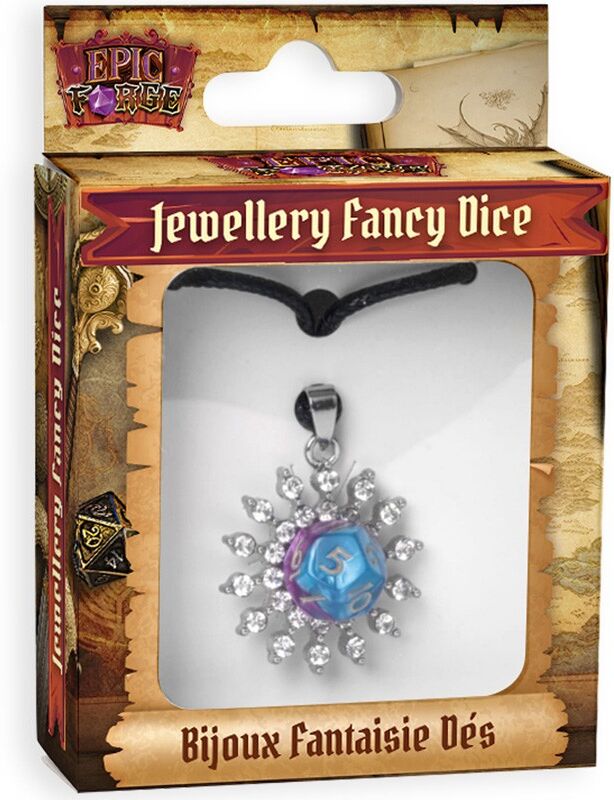 Rio Bijoux Pendentif Soleil Dés D12 violet/bleu - Epic Forge