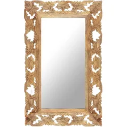 vidaXL Spiegel Handgeschnitzt Braun 80x50 cm Massivholz Mango