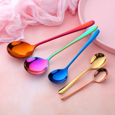 The Handy Homestead Beautiful Gold And Blue Stainless Steel Teaspoons Perfect For Christmas Dinnerware Gold S 10.7cm