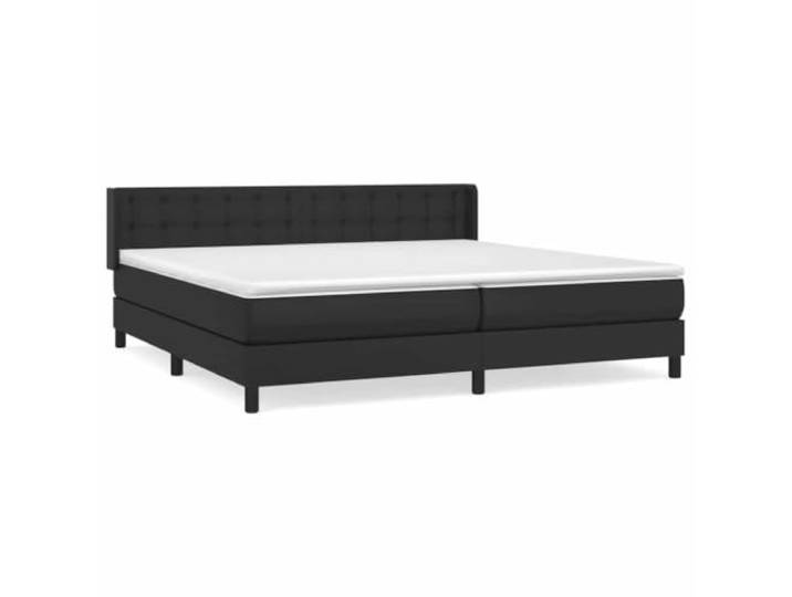 Makastle Boxspringbett mit Matratze Schwarz 200x200 cm Kunstleder-Bezug