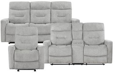 Fremont & Park Mandevilla 3-Piece Chenille Manual Reclining Sofa Set
