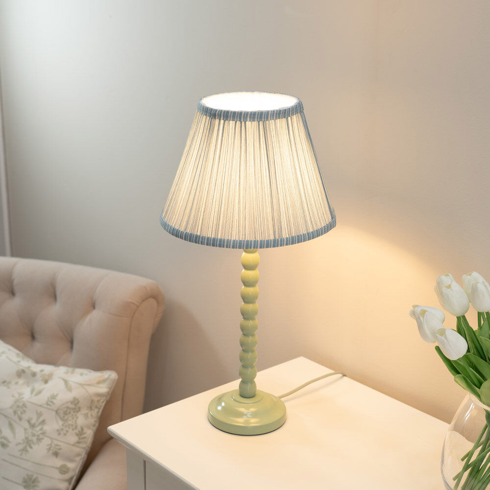 Heritage Hues Fleuriel Wood Table Lamp Green 44cm H X 21cm W X 45.5cm D