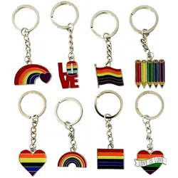 Gravidus Pride 8er Set Metall-Schlüsselanhänger verschiedene Designs Regenbogen