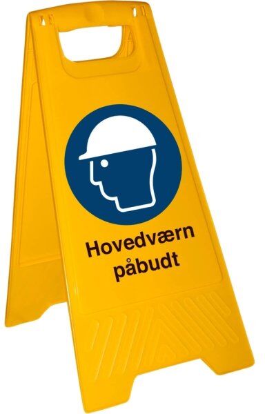 Denfoil Hovedværn Påbudt Skilt, Plast, 600x300 Mm