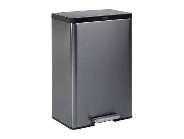 Rubbermaid Elite Step-On Mülleimer 45L Anthrazit Edelstahl – Pedaleimer mit langsam schließendem Deckel und Deckelarretierung, Fingerabdruckresistent für Küche Büro und Zuhause – 2112520