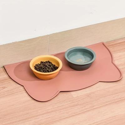 Uplifted Goods Silicone Pet Feeding Mat With Raised Edge pink 44x24cm