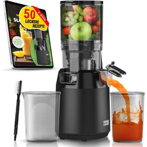 LEBENLANG Entsafter LBL3077, Slow Juicer, 135 mm Einfüllöffnung, schwarz, 250 Watt, 500 ml