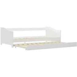 vidaXL Ausziehsofa Bettgestell Weiß Kiefernholz 90×200 cm