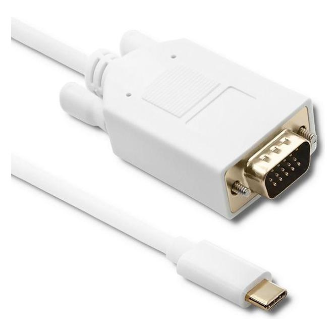 Qoltec Kabel USB 3.1 typ C męski/ VGA męski | FULL HD | Alternate mode | 1m (1 m) (50418)