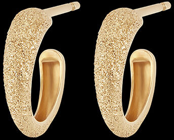 Edenly Ohrringe Frische - Creolen mit Diamanteffekt -Gelbgold, 9 Karat