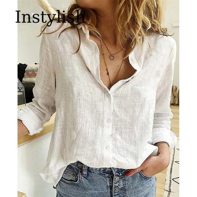 Uplifted Finds Womens Cotton Linen Button Down Lapel Blouse xl black