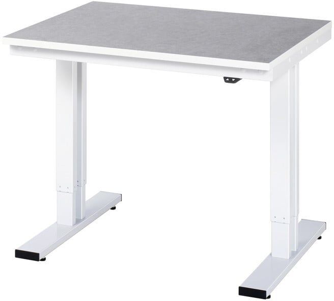 Établi adlatus RAU 300 réglable en hauteur électriquement Plateau linoléum/universel 1000 mm x 800 mm (08-WT-100-080-L)