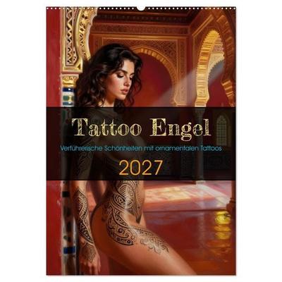 Tattoo Engel (Wandkalender 2027 DIN A2 hoch), CALVENDO Monatskalender
