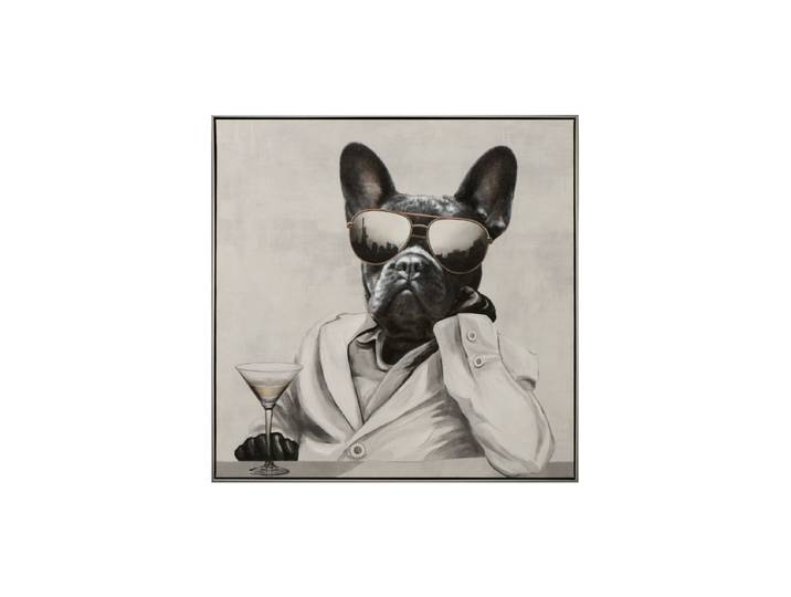 Handgemaltes Bild „New Yorker Hunde-Mafiosi II“ 82.5 x 82.5 cm Multicolor Crea Collection